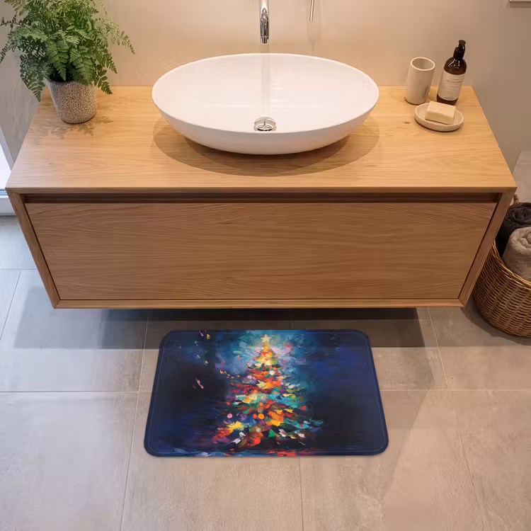 Badematte - Weihnachtsbaum - Weihnachten - Abstrakt - Farbenfroh — 2