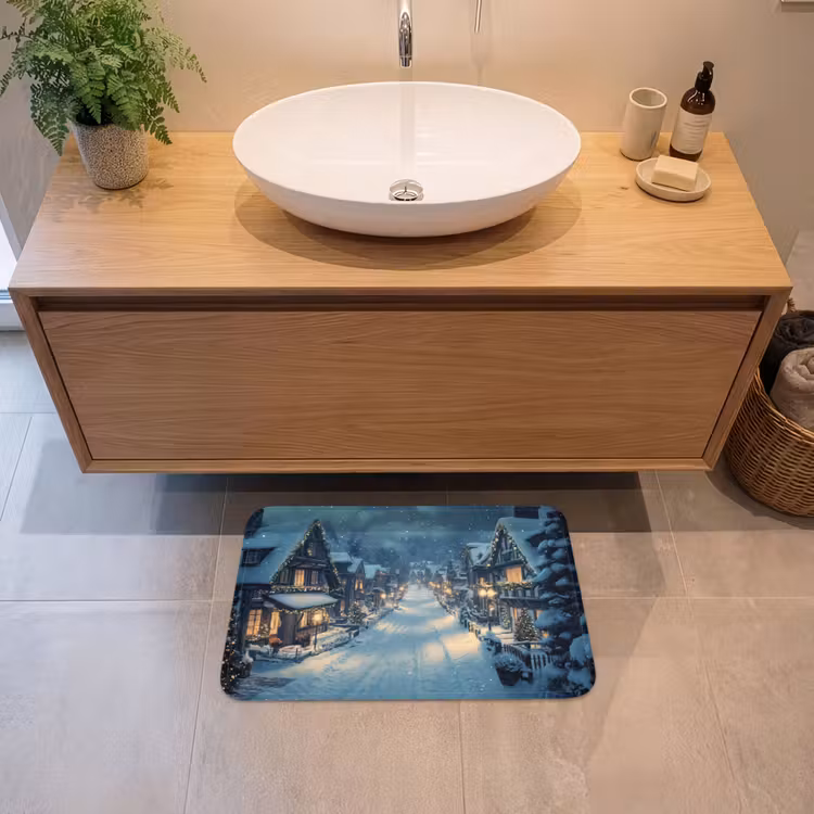 Badematte - Weihnachtsdorf - Weihnachten - Schnee - Winter — 2