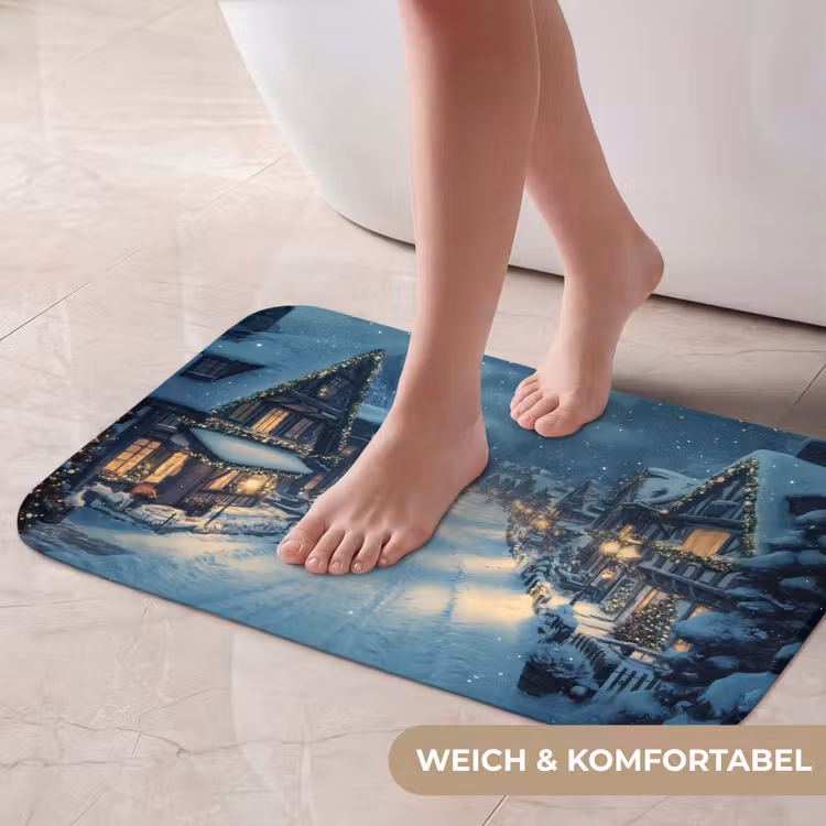 Badematte - Weihnachtsdorf - Weihnachten - Schnee - Winter — 5