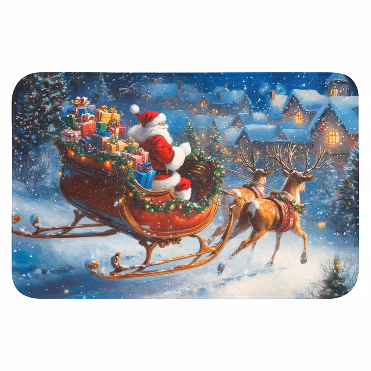 Badematte - Weihnachtsmann - Rentier - Weihnachten - Schnee — 1