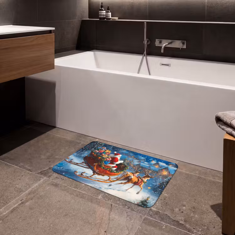 Badematte - Weihnachtsmann - Rentier - Weihnachten - Schnee — 4