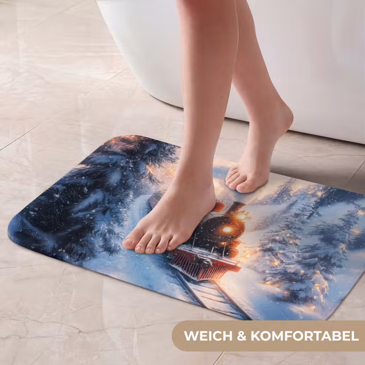 Badematte - Weihnachtszug - Schnee - Winter - Weihnachten — 5