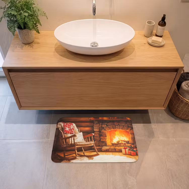 Badematte - Winter - Weihnachten - Zuhause - Kamin — 2