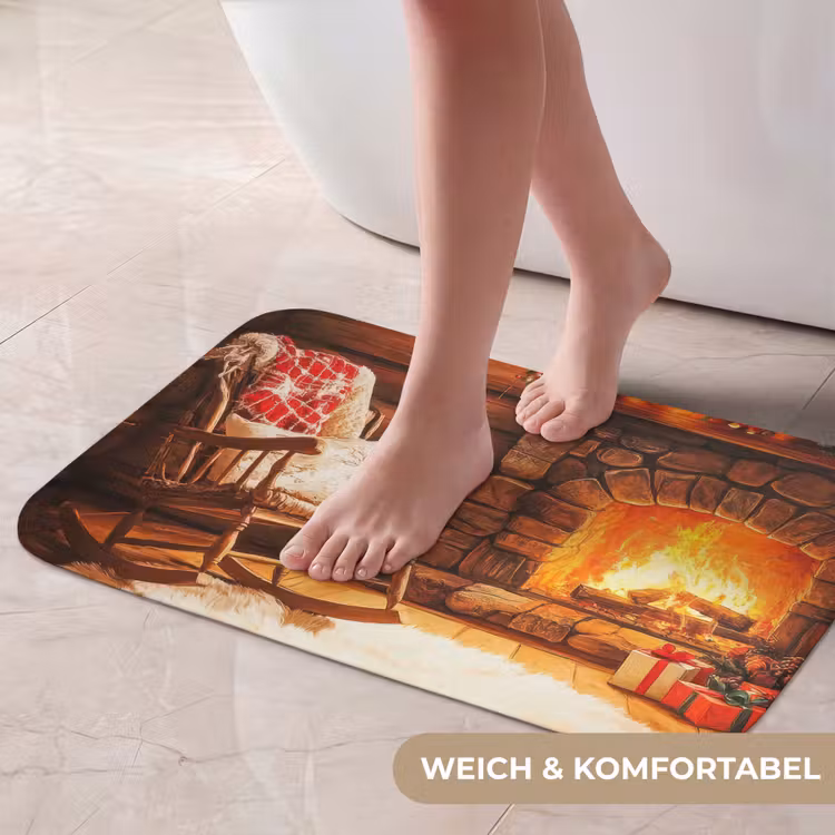 Badematte - Winter - Weihnachten - Zuhause - Kamin — 5