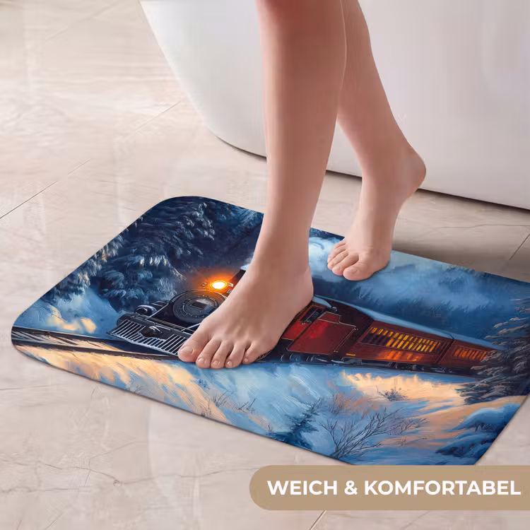 Badematte - Zug - Weihnachten - Schnee - Weihnachtszug — 5