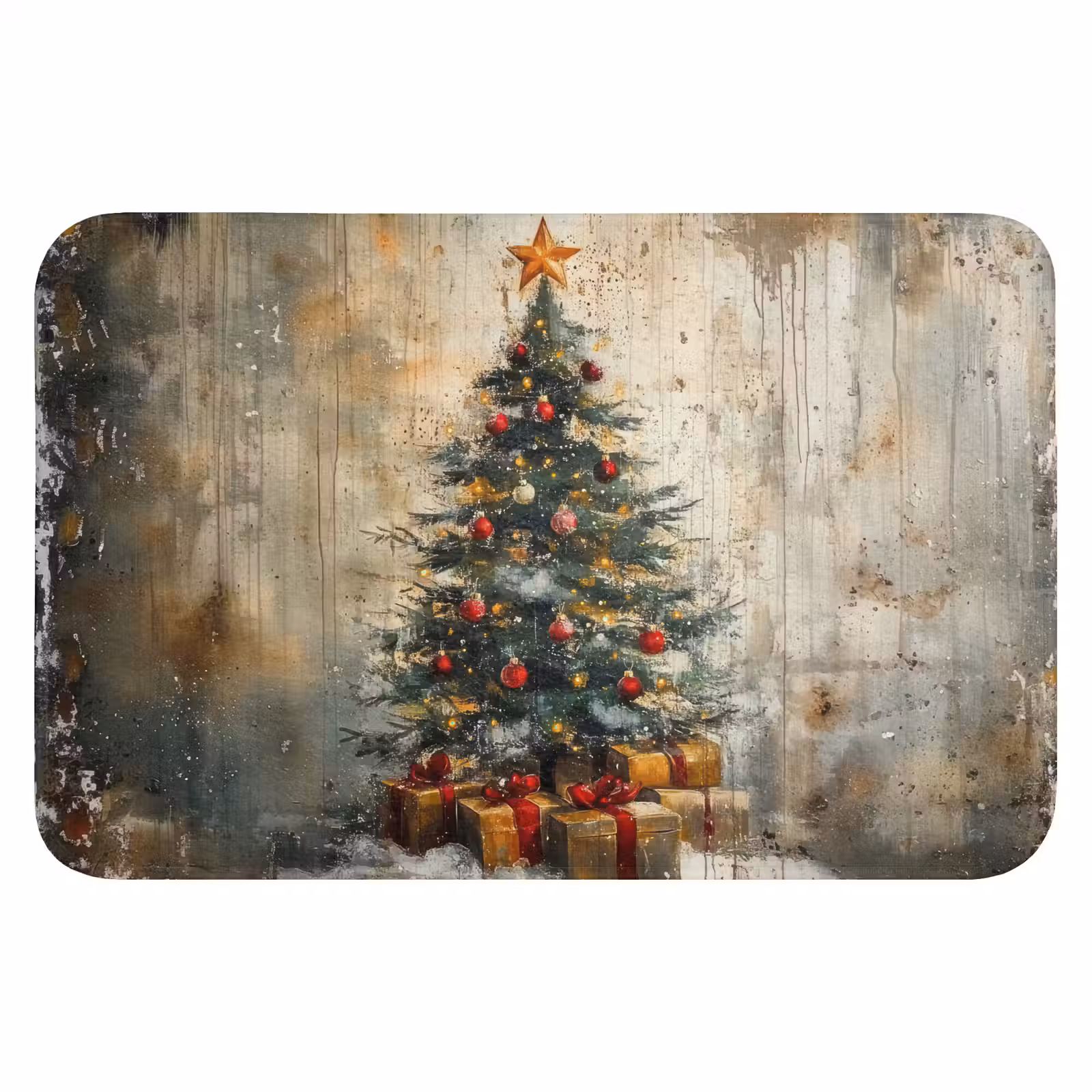 Badematte - Weihnachtsbaum - Vintage - Weihnachten - Geschenk — 1
