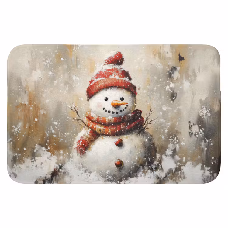 Badematte - Schneemann - Winter - Schnee - Beige — 1