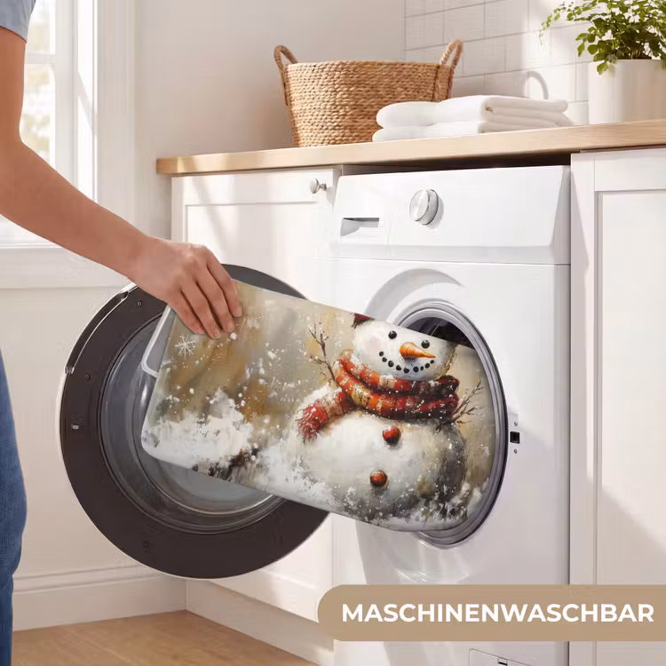 Badematte - Schneemann - Winter - Schnee - Beige — 7
