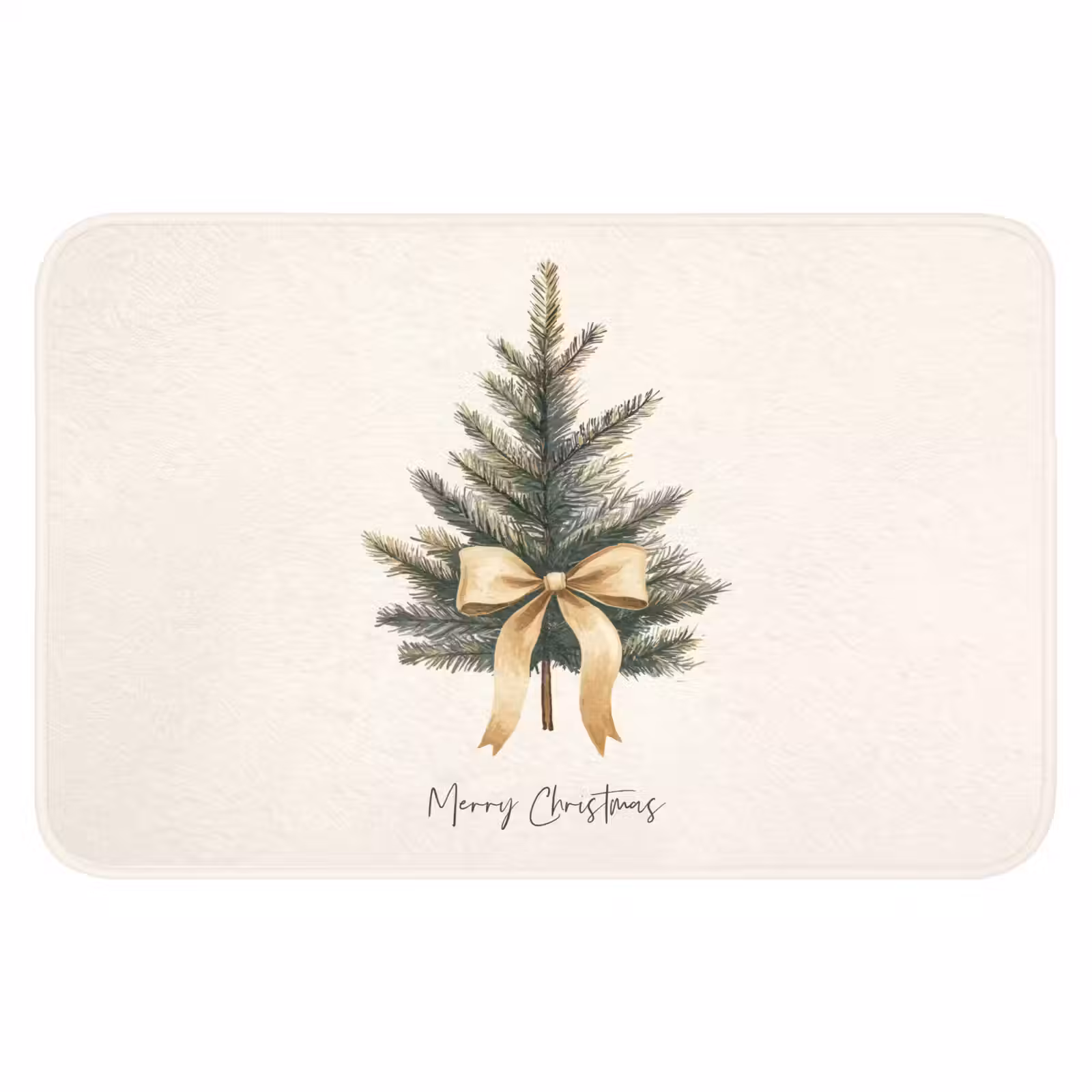 Badematte - Weihnachtsbaum - Weihnachten - Frohe Weihnachten - Beige — 1