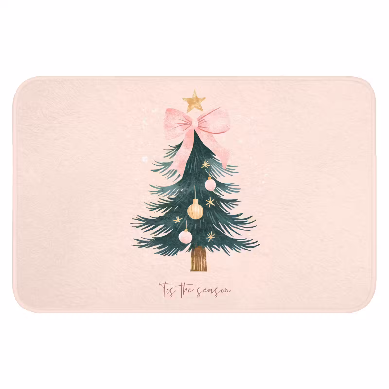 Badematte - Weihnachtszeit - Weihnachtsbaum - Rosa — 1