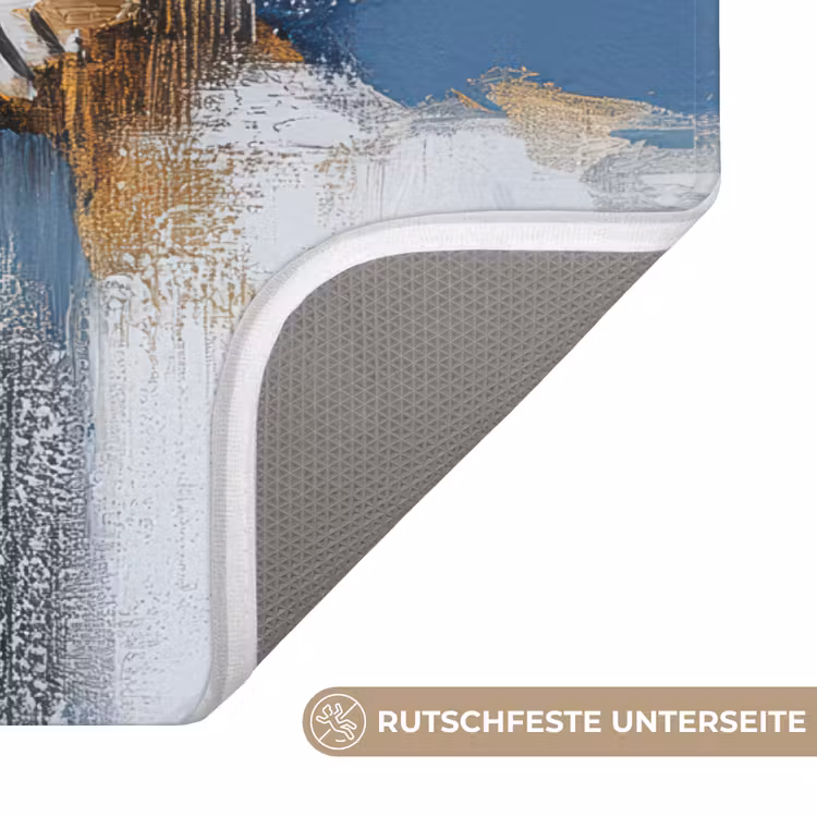 Badematte - Abstrakt - Winter - Schneeflocke - Schnee - Gold — 3