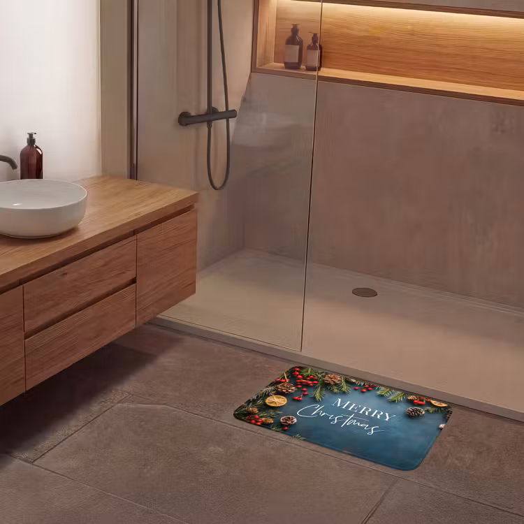Badematte - Frohe Weihnachten - Blau - Weihnachten - Winter — 8