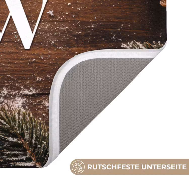 Badematte - Schnee - Holzoptik - Zitat - Let it snow — 3