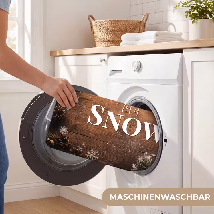 Badematte - Schnee - Holzoptik - Zitat - Let it snow — 7