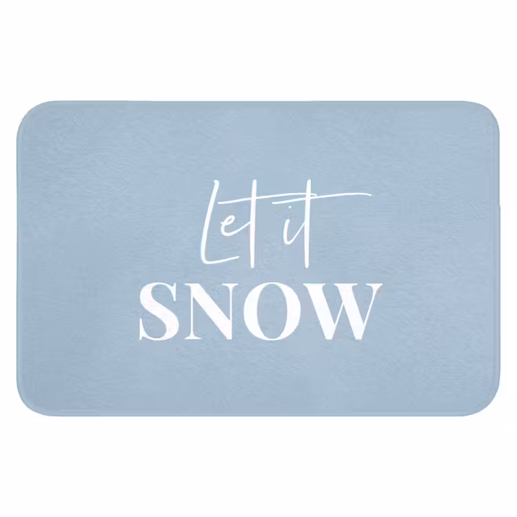 Badematte - Schnee - Winter - Blau - Lass es schneien — 1