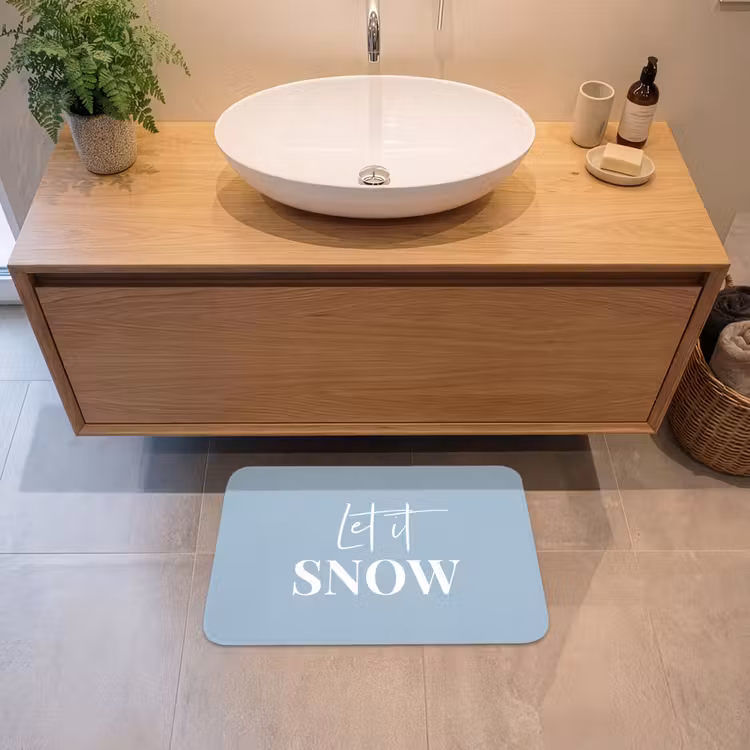 Badematte - Schnee - Winter - Blau - Lass es schneien — 2
