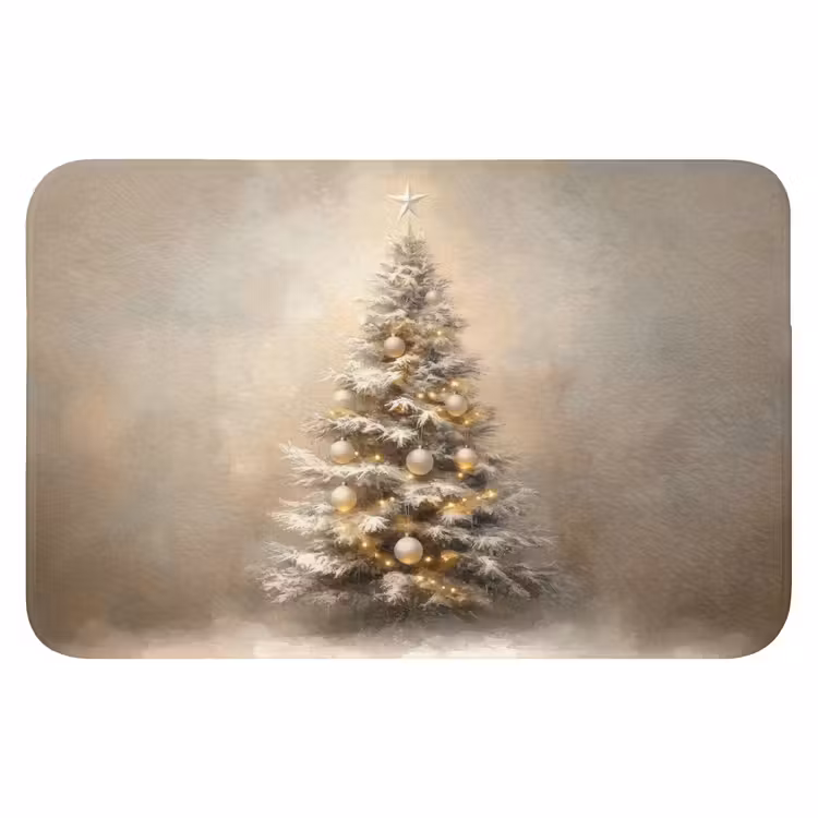 Badematte - Weihnachten - Weihnachtsbaum - Schnee - Kunst — 1