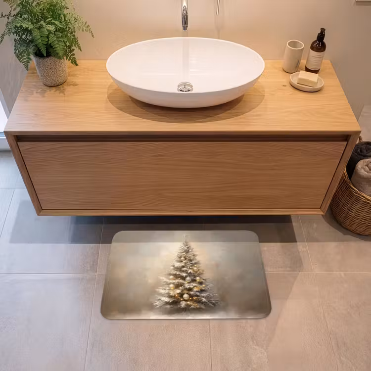 Badematte - Weihnachten - Weihnachtsbaum - Schnee - Kunst — 2