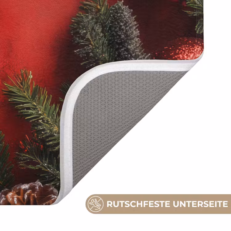 Badematte - Weihnachten - Zitat - Rot - Weihnachtskugeln — 3