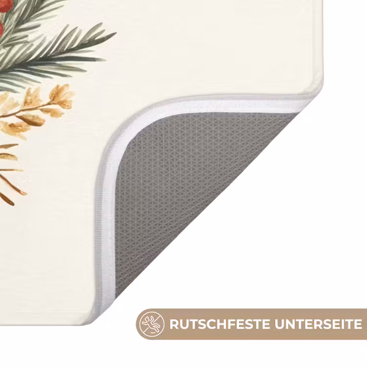 Badematte - Weihnachtskranz - Weihnachten - Gold - Beige — 3