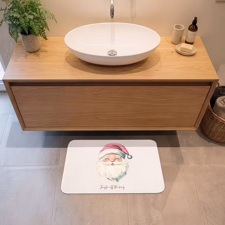 Badematte - Weihnachtsmann - Weihnachten - Zitat - Beige — 2