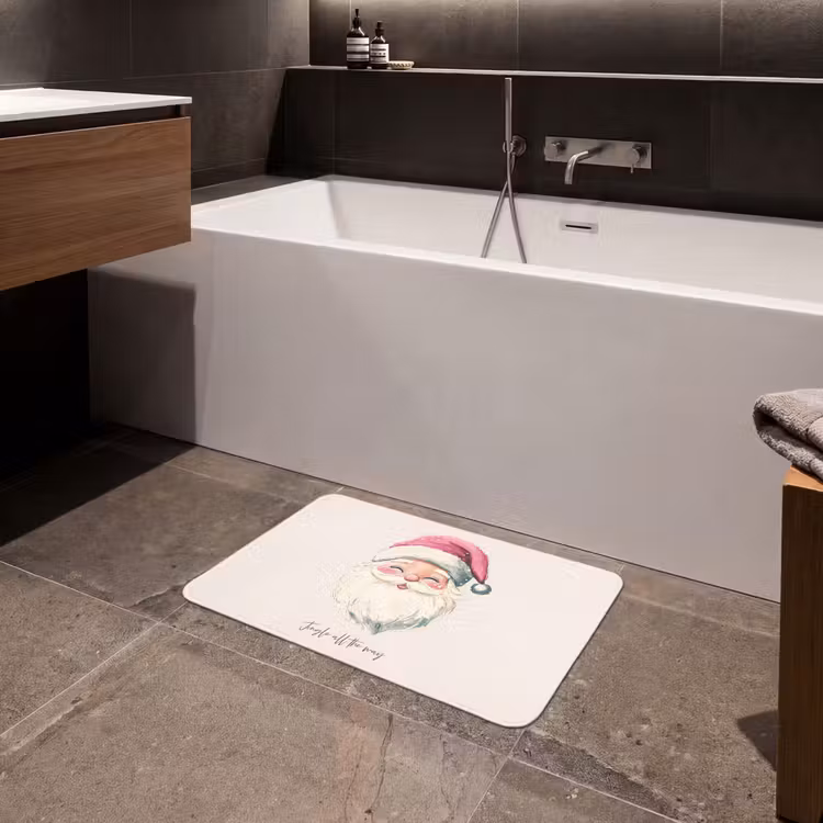 Badematte - Weihnachtsmann - Weihnachten - Zitat - Beige — 4