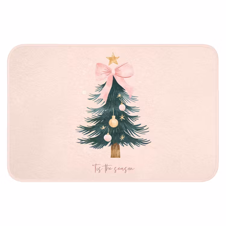 Badematte - Weihnachtszeit - Weihnachtsbaum - Rosa — 1