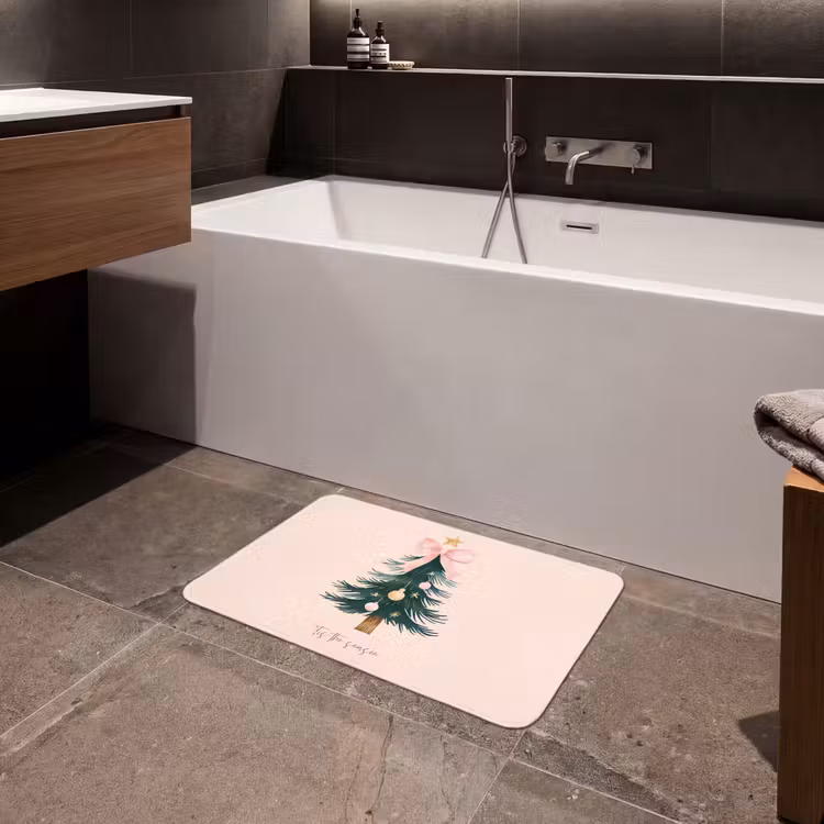 Badematte - Weihnachtszeit - Weihnachtsbaum - Rosa — 4