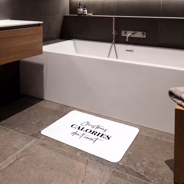 Badematte - Zitat Weihnachten - Winter - Weihnachtskalorien - Weiß — 4