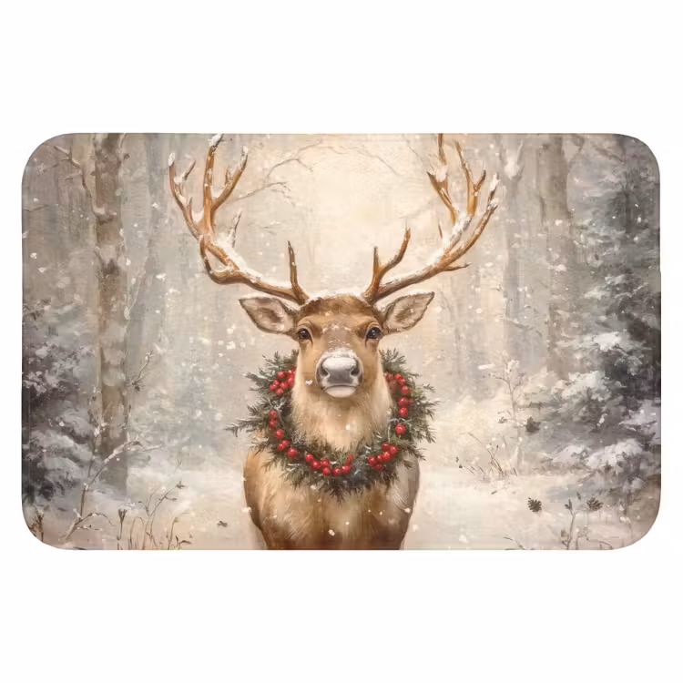 Badematte - Weihnachten - Rentier - Winter - Kranz — 1