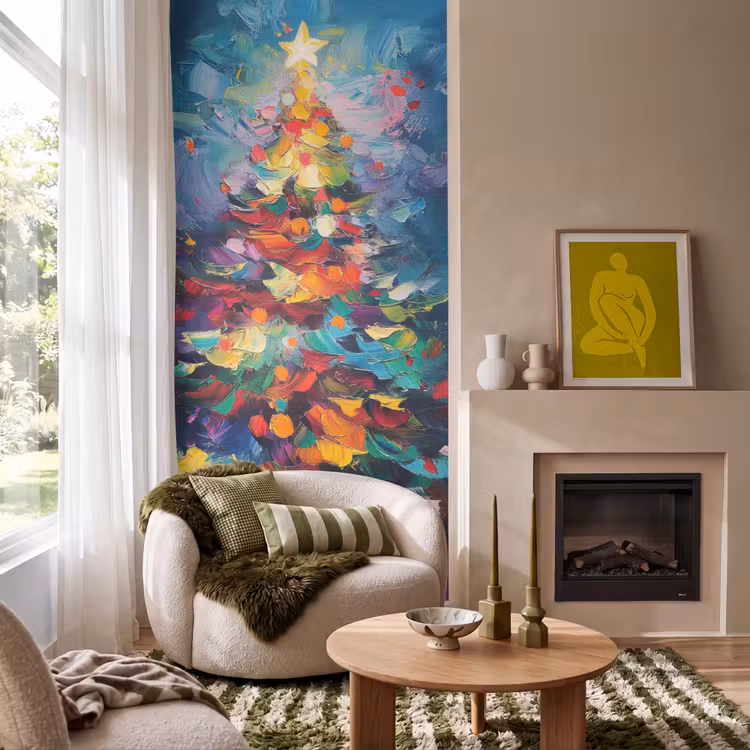 Tapete - Weihnachtsbaum - Weihnachten - Abstrakt - Farbenfroh — 1