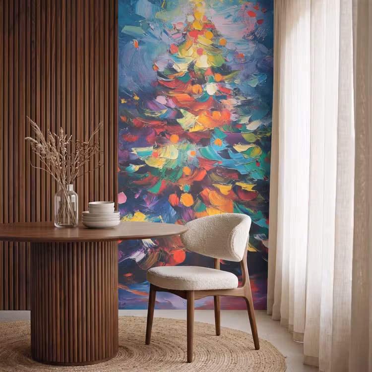 Tapete - Weihnachtsbaum - Weihnachten - Abstrakt - Farbenfroh — 4