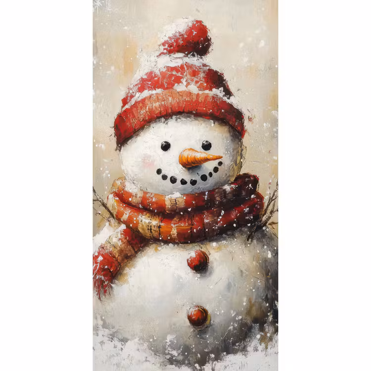 Tapete - Schneemann - Winter - Schnee - Beige — 2