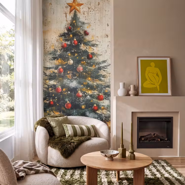 Tapete - Weihnachtsbaum - Vintage - Weihnachten - Geschenk — 1