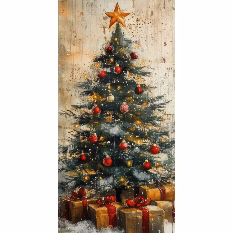 Tapete - Weihnachtsbaum - Vintage - Weihnachten - Geschenk — 2
