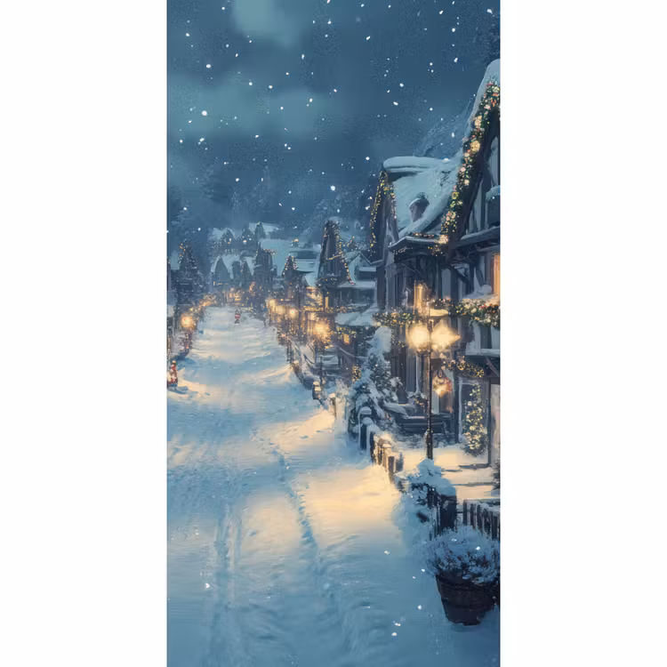 Tapete - Weihnachtsdorf - Weihnachten - Schnee - Winter — 2