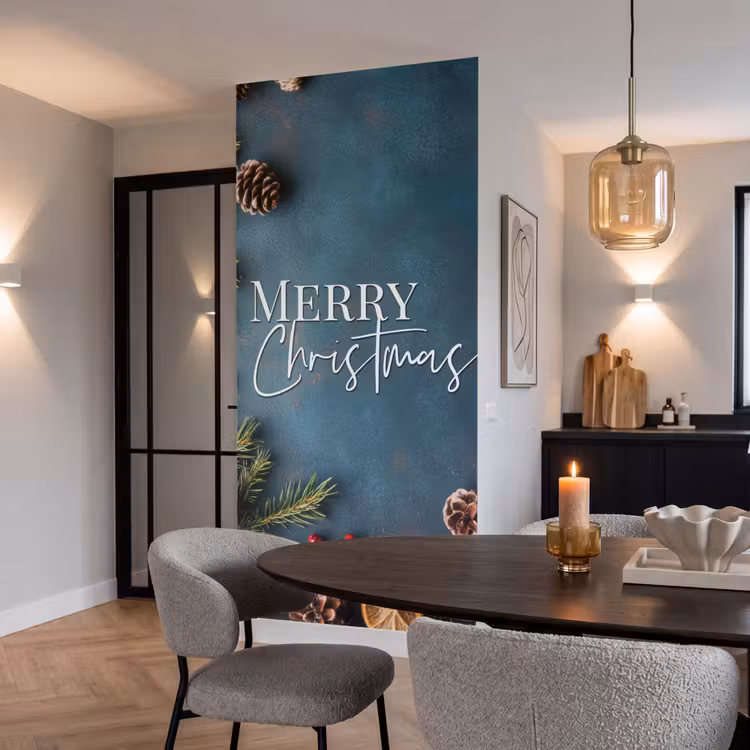 Tapete - Frohe Weihnachten - Blau - Weihnachten - Winter — 5