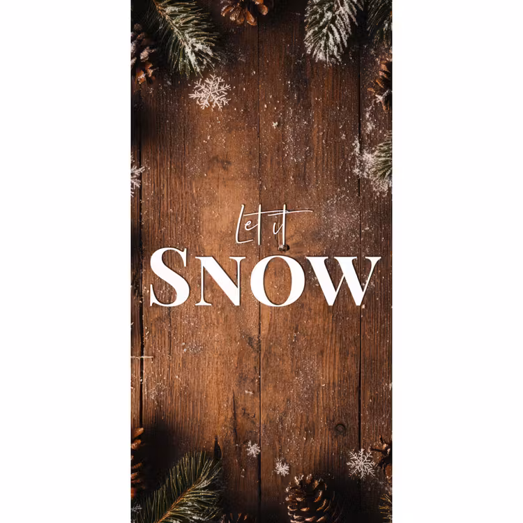 Tapete - Schnee - Holzoptik - Zitat - Let it snow — 2