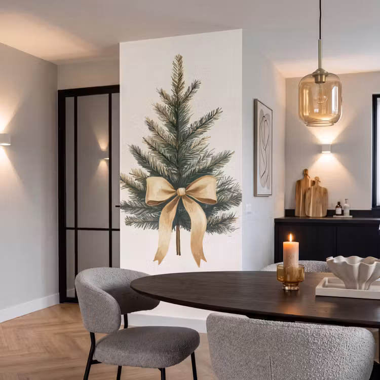 Tapete - Weihnachtsbaum - Weihnachten - Frohe Weihnachten - Beige — 5