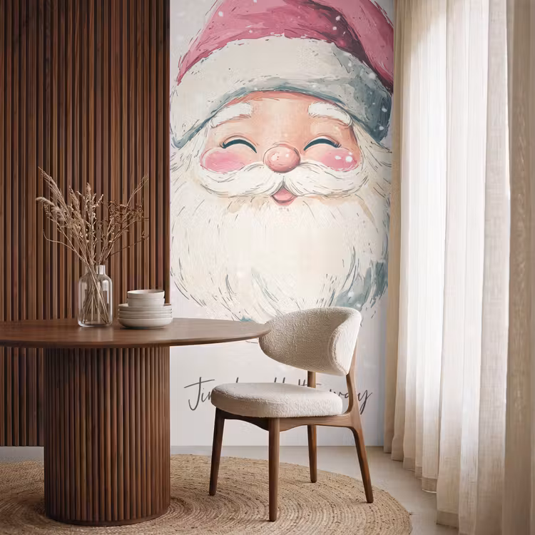 Tapete - Weihnachtsmann - Weihnachten - Zitat - Beige — 4