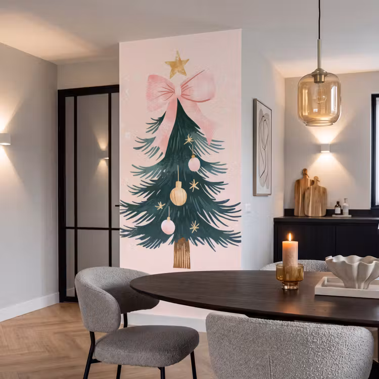 Tapete - Weihnachtszeit - Weihnachtsbaum - Rosa — 5