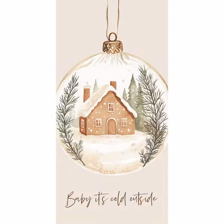 Tapete - Zitat - Winter - Weihnachten - Beige - Weihnachtskugel — 2
