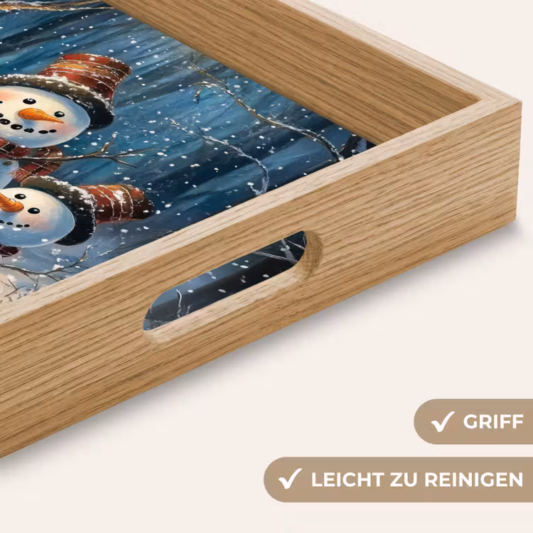 Tablett - Schneemann - Schnee - Winter - Wald — 5