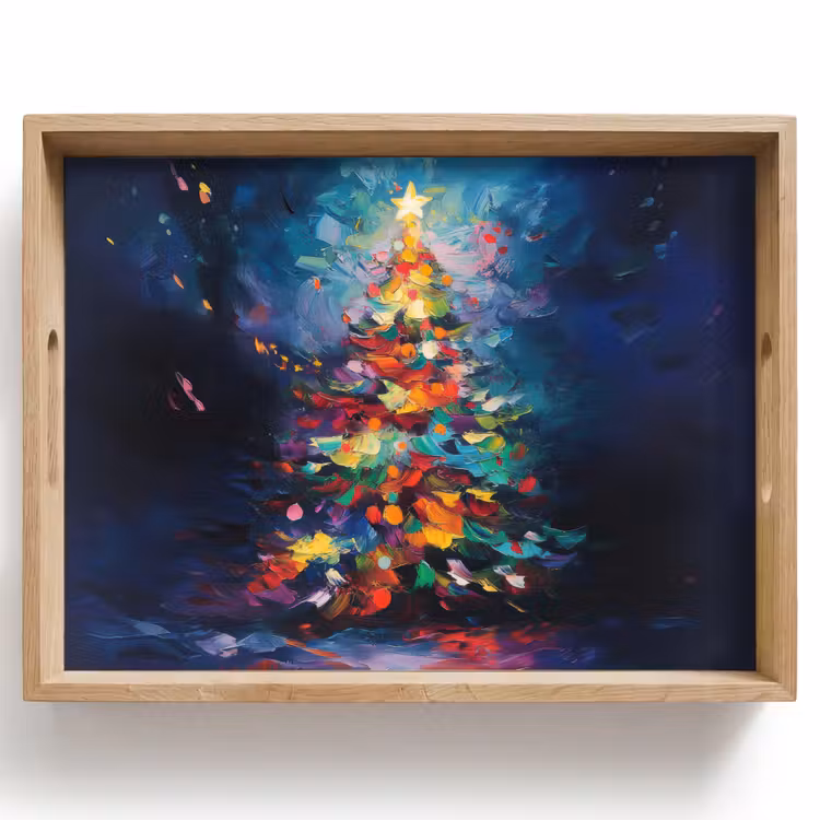 Tablett - Weihnachtsbaum - Weihnachten - Abstrakt - Farbenfroh — 1