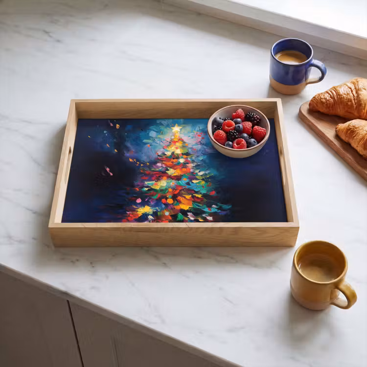 Tablett - Weihnachtsbaum - Weihnachten - Abstrakt - Farbenfroh — 4