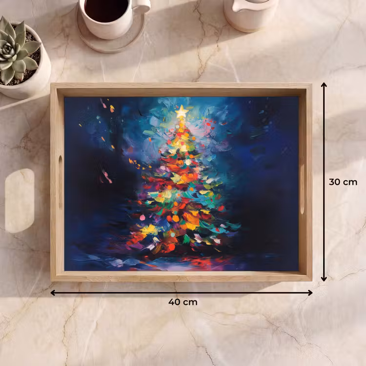 Tablett - Weihnachtsbaum - Weihnachten - Abstrakt - Farbenfroh — 9