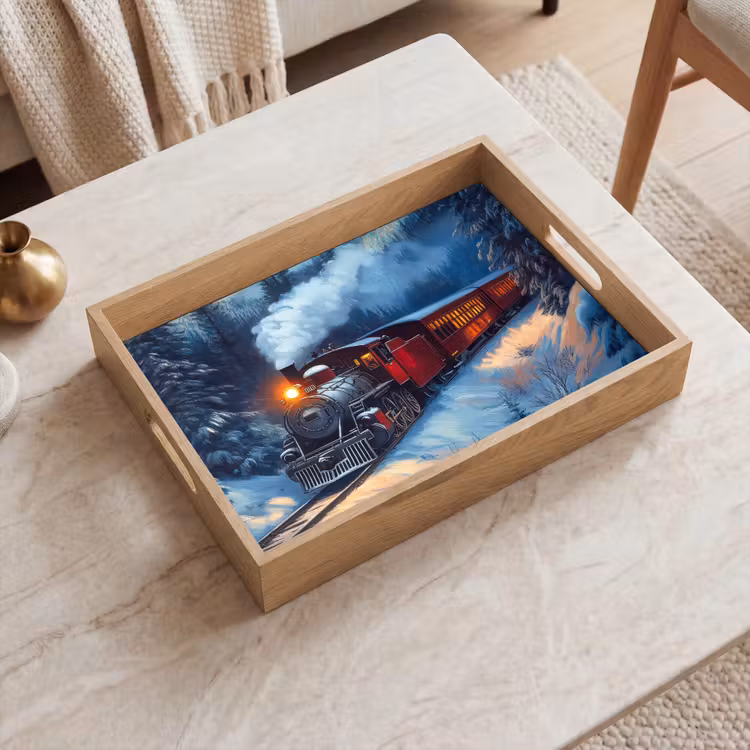 Tablett - Zug - Weihnachten - Schnee - Weihnachtszug — 2