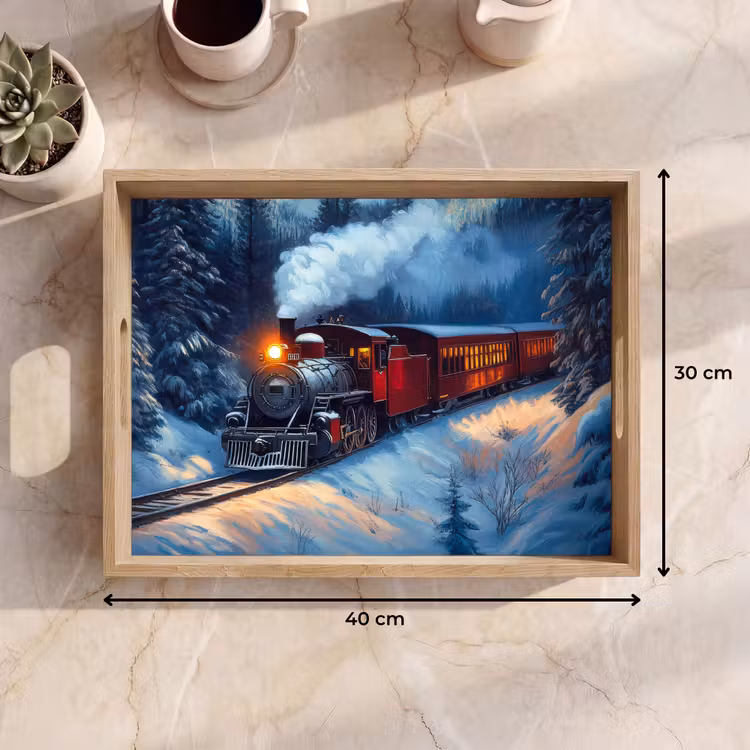 Tablett - Zug - Weihnachten - Schnee - Weihnachtszug — 9