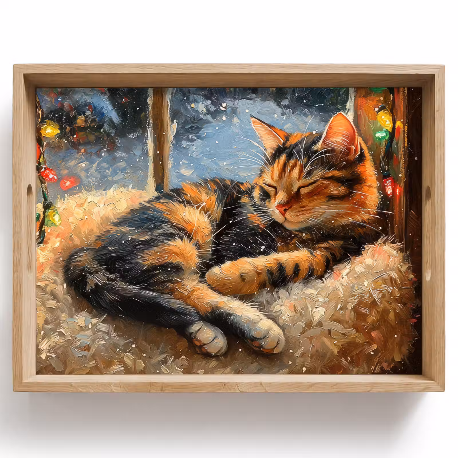 Tablett - Katze - Weihnachten - Winter - Tier — 1