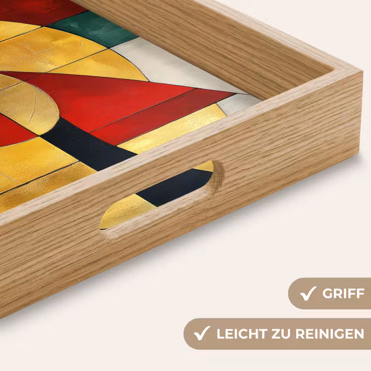Tablett - Abstrakt - Weihnachten - Gold - Rot - Grün — 5